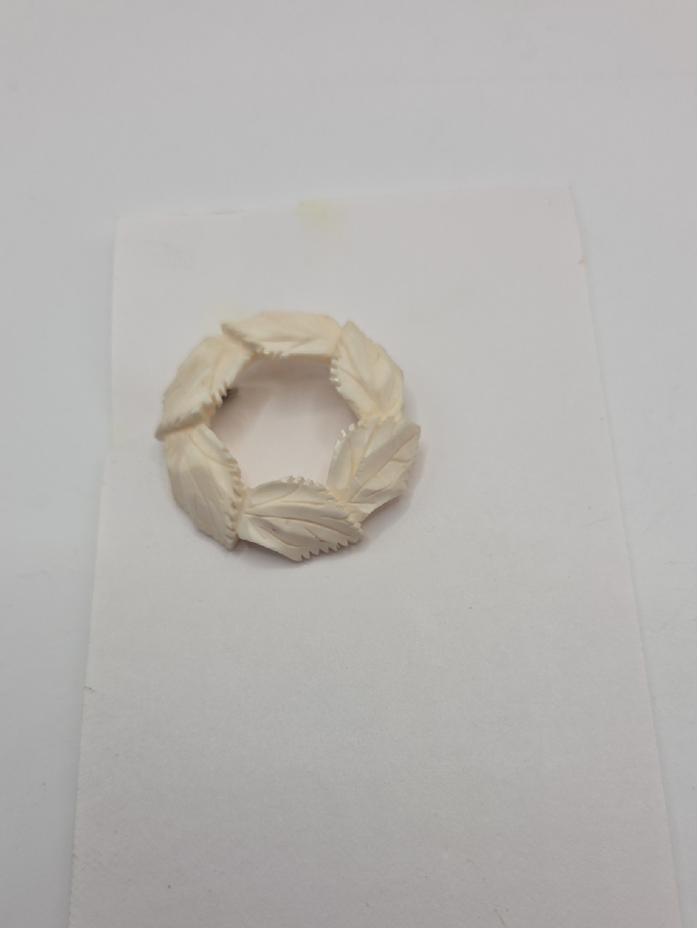 Cream Color Resin Brooch Vintage